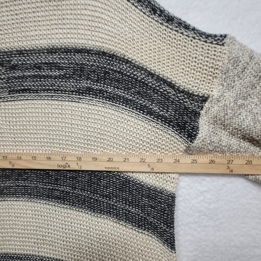American Flag Knit Sweater Crew Neck Cream & Black Easel Los Angeles - Picture 4 of 7